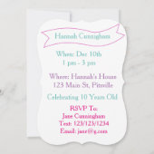 Einladungen zum Geburtstag von Unicorn (Rückseite)