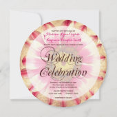 Einladungen zum "Get Hitched Pink Daisy Round Wedd (Rückseite)