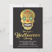 Einladungen zum Gold Foil Skull Halloween-Party (Vorderseite)