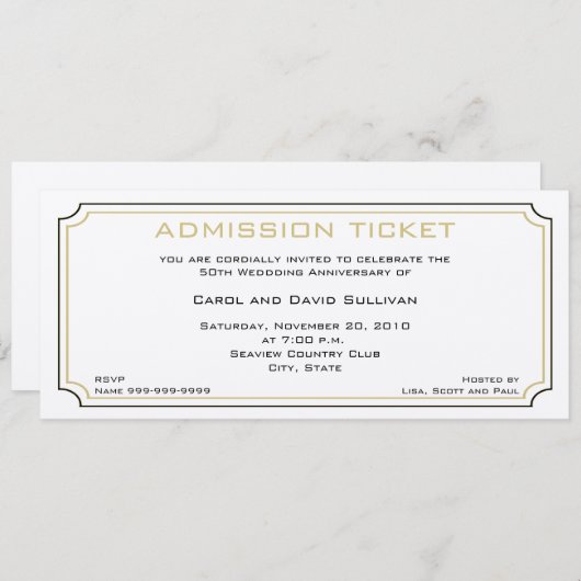Einladungen zum Goldenen Jahrestag (Vorne/Hinten)
