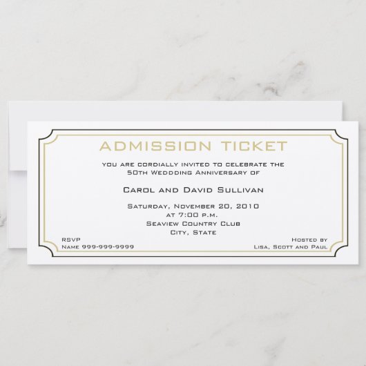Einladungen zum Goldenen Jahrestag (Vorderseite)