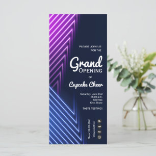 Einladungen zum Grand Opening Pink Lila Neon