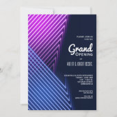 Einladungen zum Grand Opening Pink Lila Neon (Vorderseite)