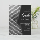 Einladungen zum Grand Opening White Neon Lights (Stehend Vorderseite)