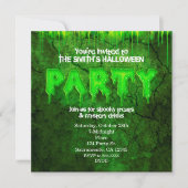 Einladungen zum Green Slime Fun Halloween-Party (Vorderseite)