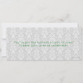 Einladungen zum Green/White Baby Shower Ticket (Rückseite)