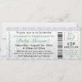 Einladungen zum Green/White Baby Shower Ticket (Vorderseite)