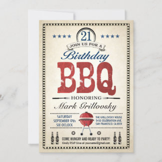 Einladungen zum Grillfest zum 21. Geburtstag
