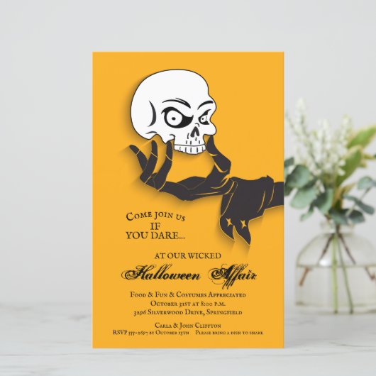Einladungen zum Halloween-Party der gestorbenen Af (Stehend Vorderseite)