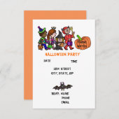Einladungen zum Halloween-Party von Kindern (Vorne/Hinten)