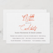 Einladungen zum Hochzeitcocktail | Orange (Vorne/Hinten)