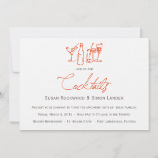 Einladungen zum Hochzeitcocktail | Orange