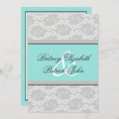 Einladungen zum Hochzeitsaufenthalt in blauem Weiß (Vorne/Hinten)