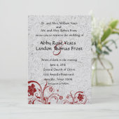 Einladungen zum Hochzeitsauftakt mit weißem Leder  (Stehend Vorderseite)