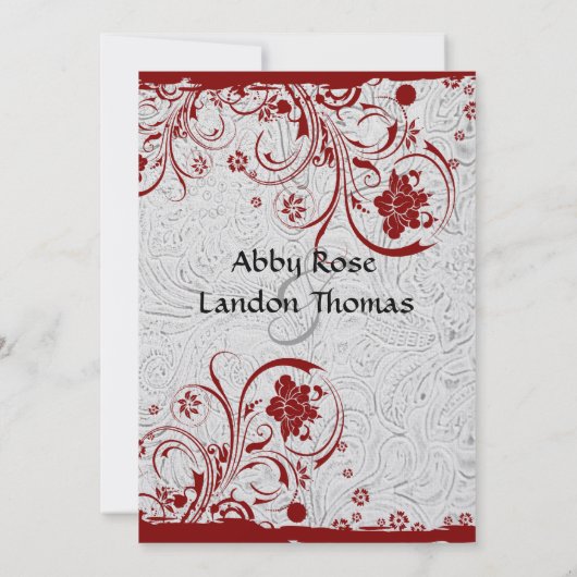 Einladungen zum Hochzeitsauftakt mit weißem Leder (Rückseite)