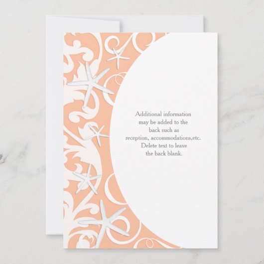 Einladungen zum Hochzeitsfeiern am weißen Korallen (Rückseite)