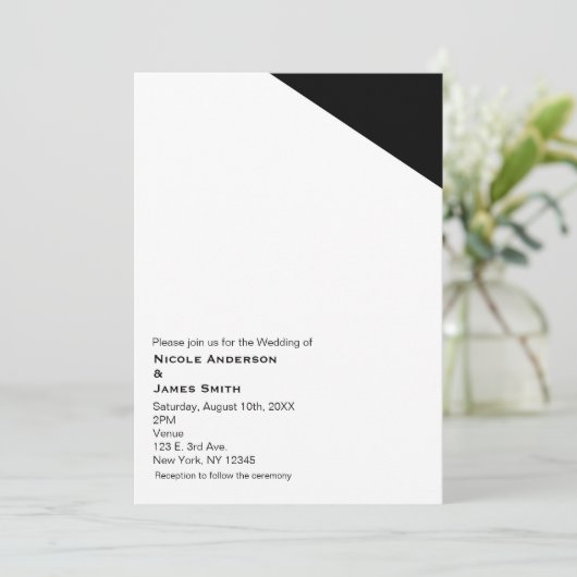 Einladungen zum Hochzeitsfeiern im Schwarzweiß-Dre (Stehend Vorderseite)