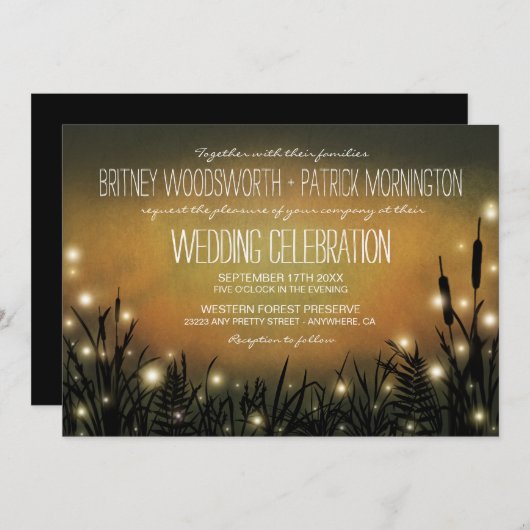 Einladungen zum Hochzeitsfeiern in bezauberndem Wa (Vorne/Hinten)