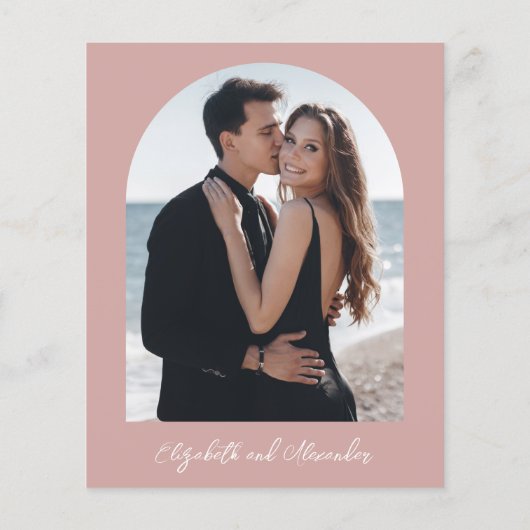 Einladungen zum Hochzeitsfeiern in Rosa Monogramm (Rückseite)