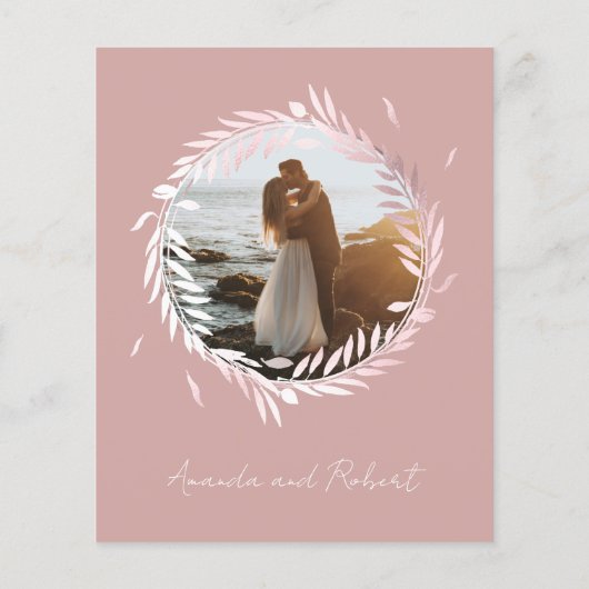 Einladungen zum Hochzeitsfeiern in Rosa Monogramm (Rückseite)