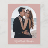 Einladungen zum Hochzeitsfeiern in Rosa Monogramm (Rückseite)