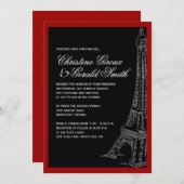 Einladungen zum Hochzeitsfeiern in Rot und Schwarz (Vorne/Hinten)