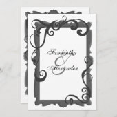 Einladungen zum Hochzeitsfeiern in Schwarz/Grau (Vorne/Hinten)