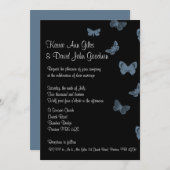 Einladungen zum Hochzeitsfeiern in Schwarz und Bla (Vorne/Hinten)