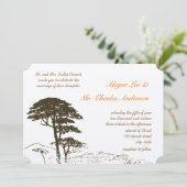Einladungen zum Hochzeitsfeiern mit braunem Eichen (Stehend Vorderseite)