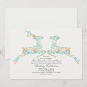 Einladungen zum Hochzeitsfeiern mit Hirschen (Vorne/Hinten)