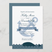 Einladungen zum Hochzeitsfeiern mit Nautic Anchor (Vorne/Hinten)