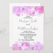 Einladungen zum Hochzeitsfeiern mit rosa Schnee (Vorne/Hinten)