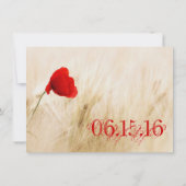 Einladungen zum Hochzeitsfeiern mit Roter Mohn Blu (Rückseite)