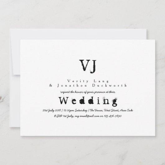 Einladungen zum Hochzeitsfeiern mit Tintendruck Sc (Vorderseite)