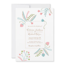 Einladungen zum Hochzeitsklopfen mit Stickerei