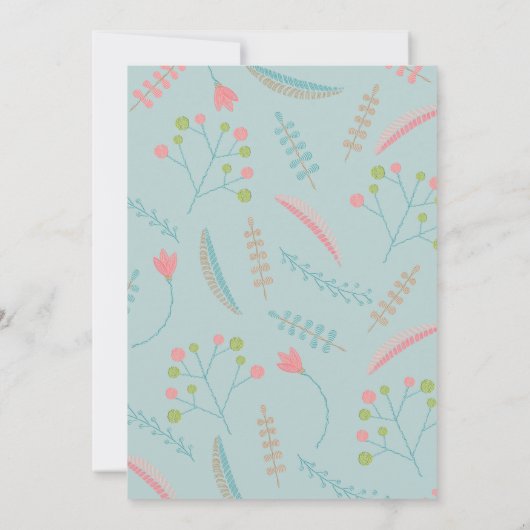 Einladungen zum Hochzeitsklopfen mit Stickerei (Rückseite)