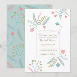 Einladungen zum Hochzeitsklopfen mit Stickerei