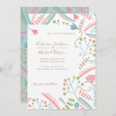 Einladungen zum Hochzeitsklopfen mit Stickerei (Vorne/Hinten)