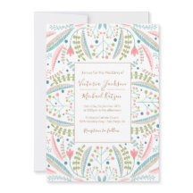 Einladungen zum Hochzeitsklopfen mit Stickerei