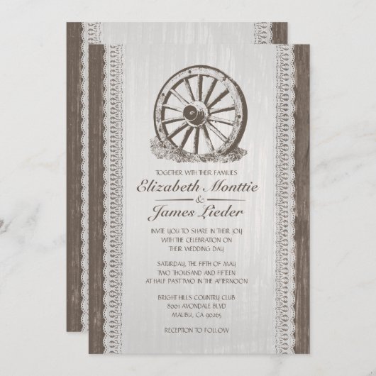 Einladungen zum Hochzeitsrader (Vorne/Hinten)