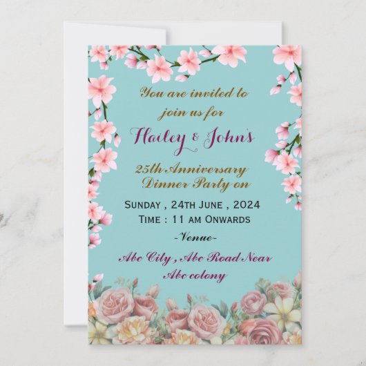 Einladungen zum Hochzeitstag (Vorderseite)