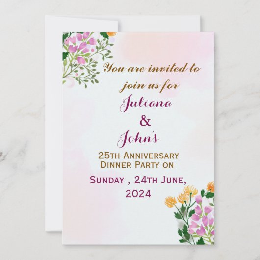 Einladungen zum Hochzeitstag (Vorderseite)