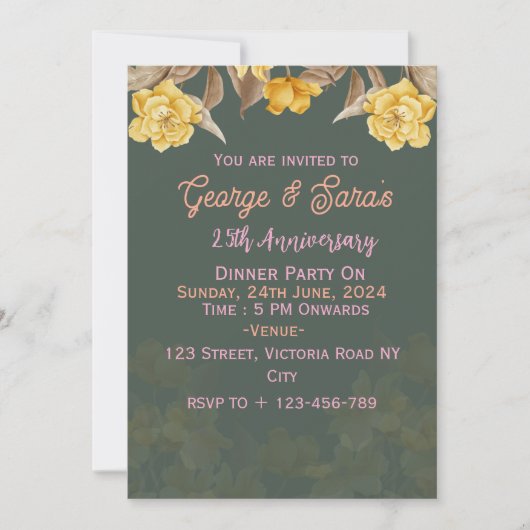 Einladungen zum Hochzeitstag (Vorderseite)