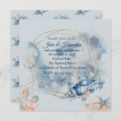 Einladungen zum Hochzeitstag am Blue Coastal Beach (Vorne/Hinten)