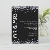 Einladungen zum Hochzeitstag von Glitzer Diamond (Stehend Vorderseite)