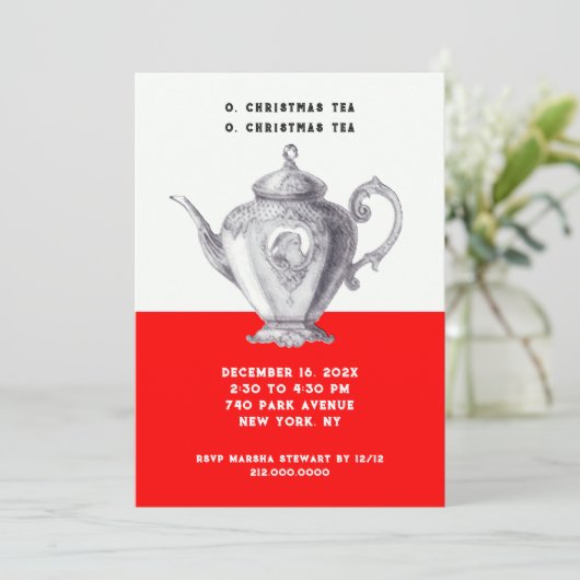 Einladungen zum Holiday Tea (Stehend Vorderseite)
