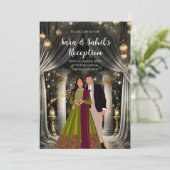 Einladungen zum indischen Empfang indische Hochzei (Stehend Vorderseite)