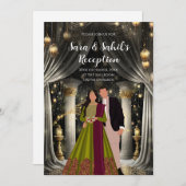 Einladungen zum indischen Empfang indische Hochzei (Vorne/Hinten)