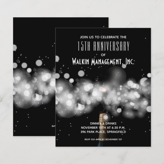 Einladungen zum Jahrestag der Champagne (Vorne/Hinten)