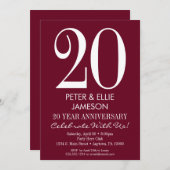 Einladungen zum Jubiläum von Burgund Maroon (Vorne/Hinten)